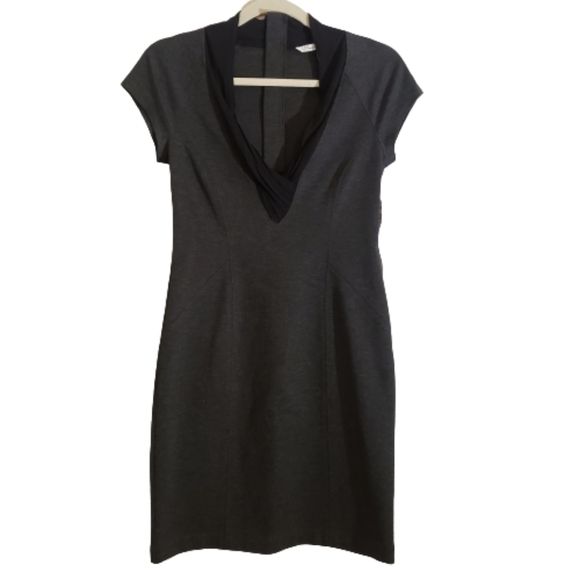 French Connection Sheath Stretch Dress Zipper Back Charcoal Black size S NWT - Picture 1 of 11